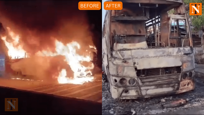Fire Engulfs Wedding Party Bus: All 48 Passengers Escape Unharmed